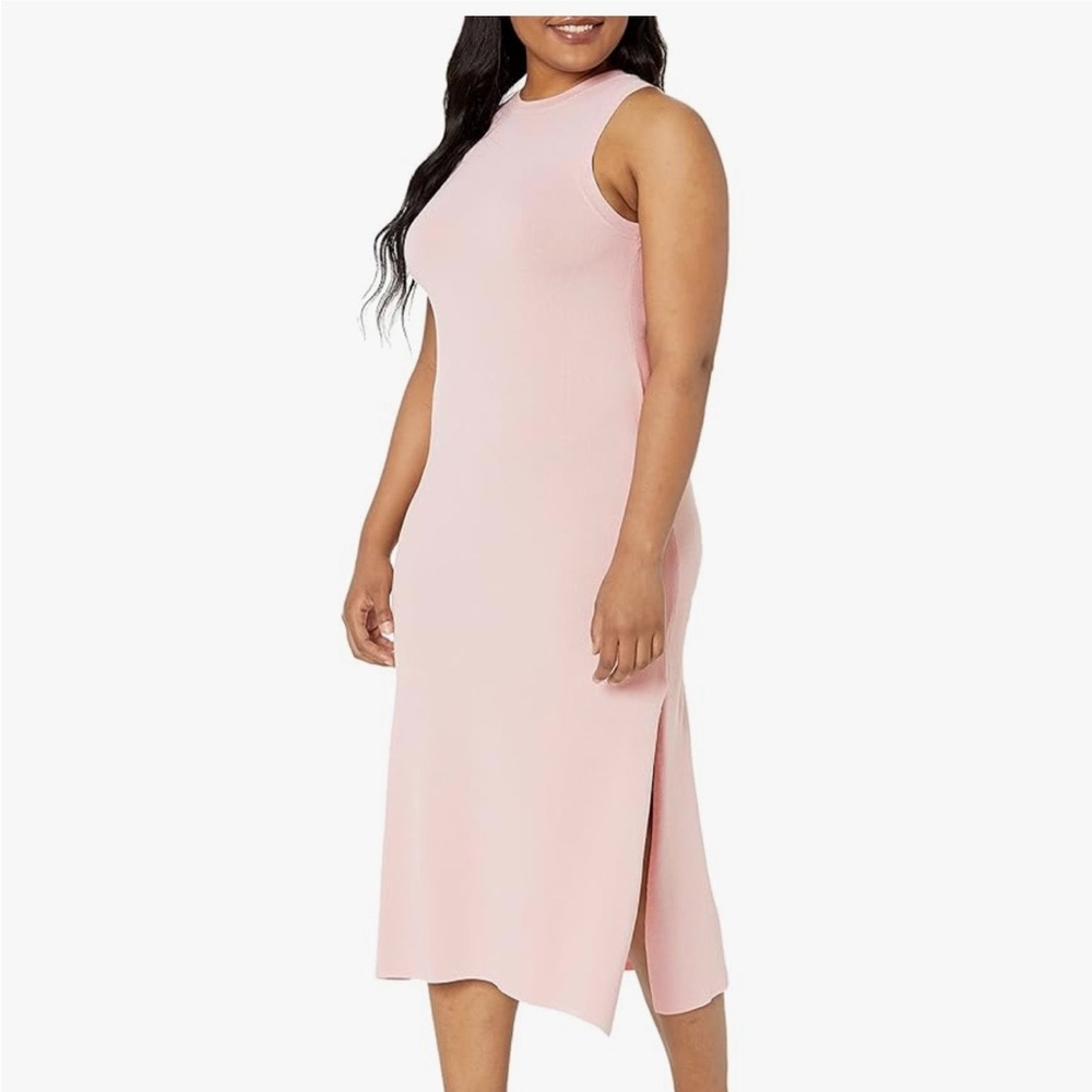 The Drop Womens Gabriela High Neck Cut-in A-line Side-Slit Maxi Sweater Dress